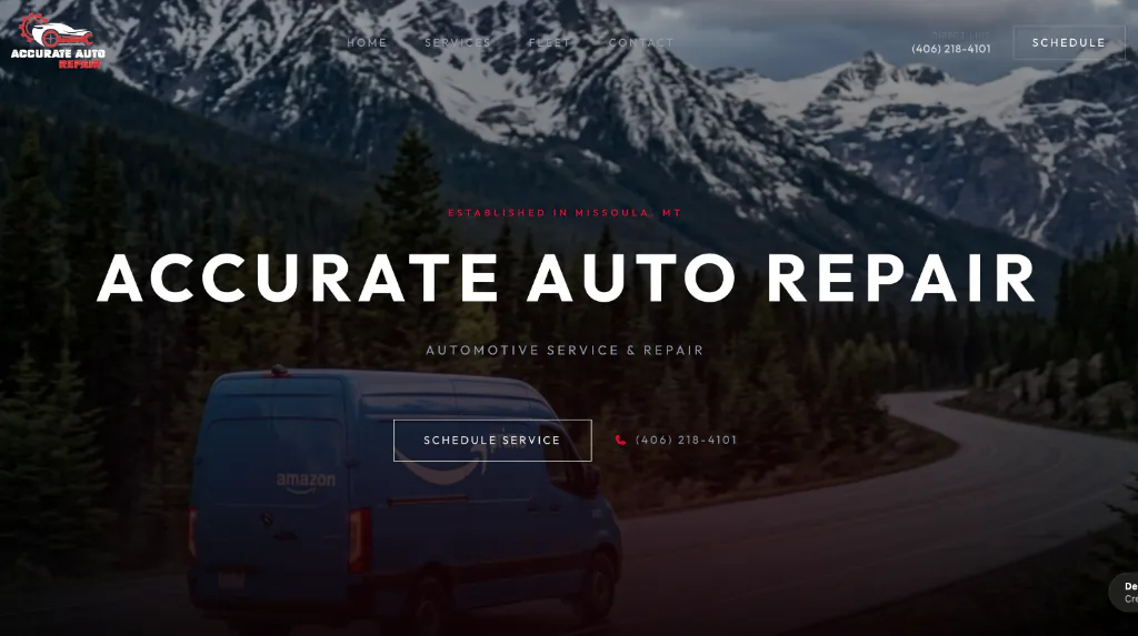 Accurate Auto Repair website preview Accurate Auto Repair website preview